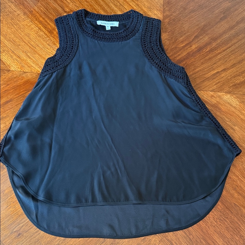 Elizabeth and James Vivi 100% silk black sleeveless tank